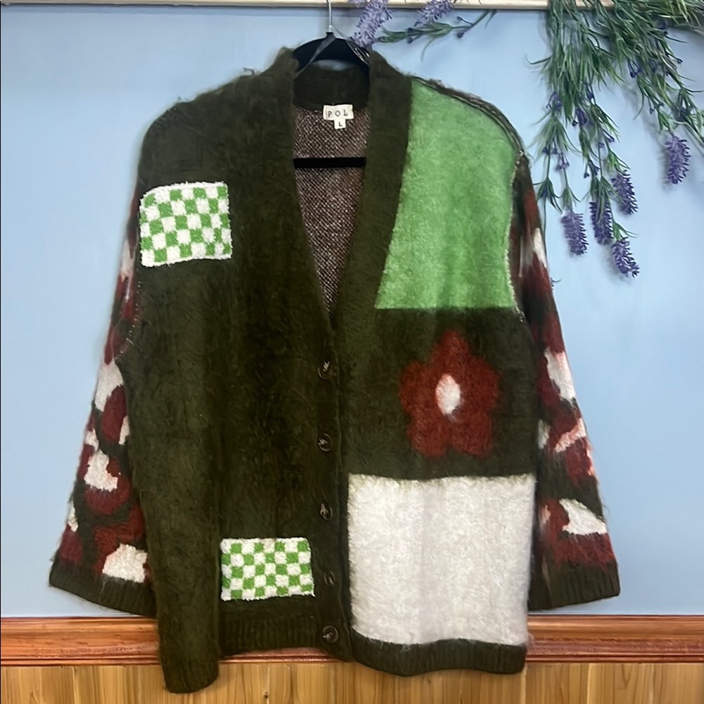 POL Colorful Soft Patterned Cardigan